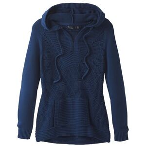 PrAna Sugar Beach Navy Blue Women's Sweater 100% Organic Cotton Beach Sz M EUC